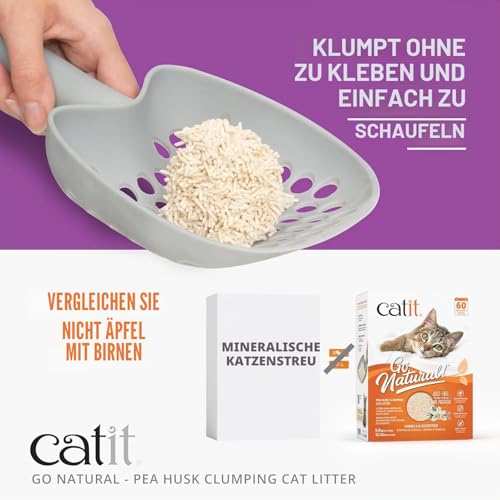 Detalle de Catit Go Natural Katzenstreu Lavendel – klumpend, 5,6 kg, staubfrei 99,9% und Lavendelduft