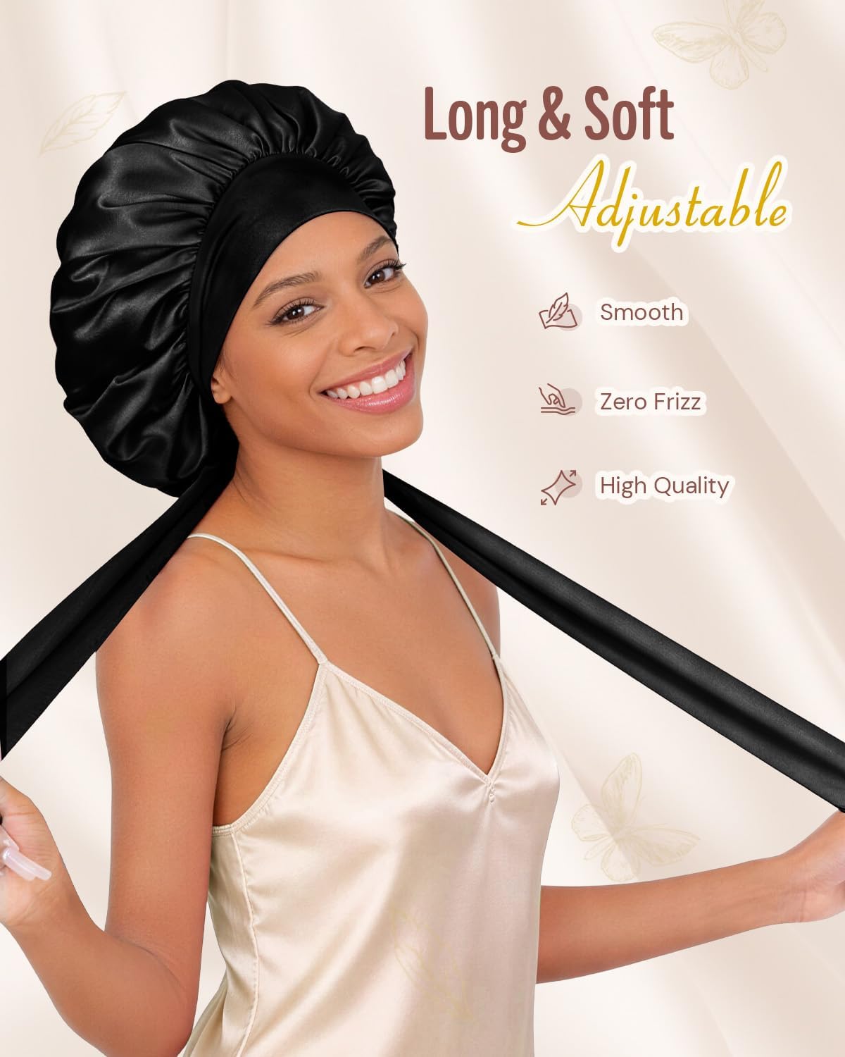 Thumbnail 2 de BONNET QUEEN Seidenhaube zum Schlafen – Satin Schlafhaube mit breitem Elastikband