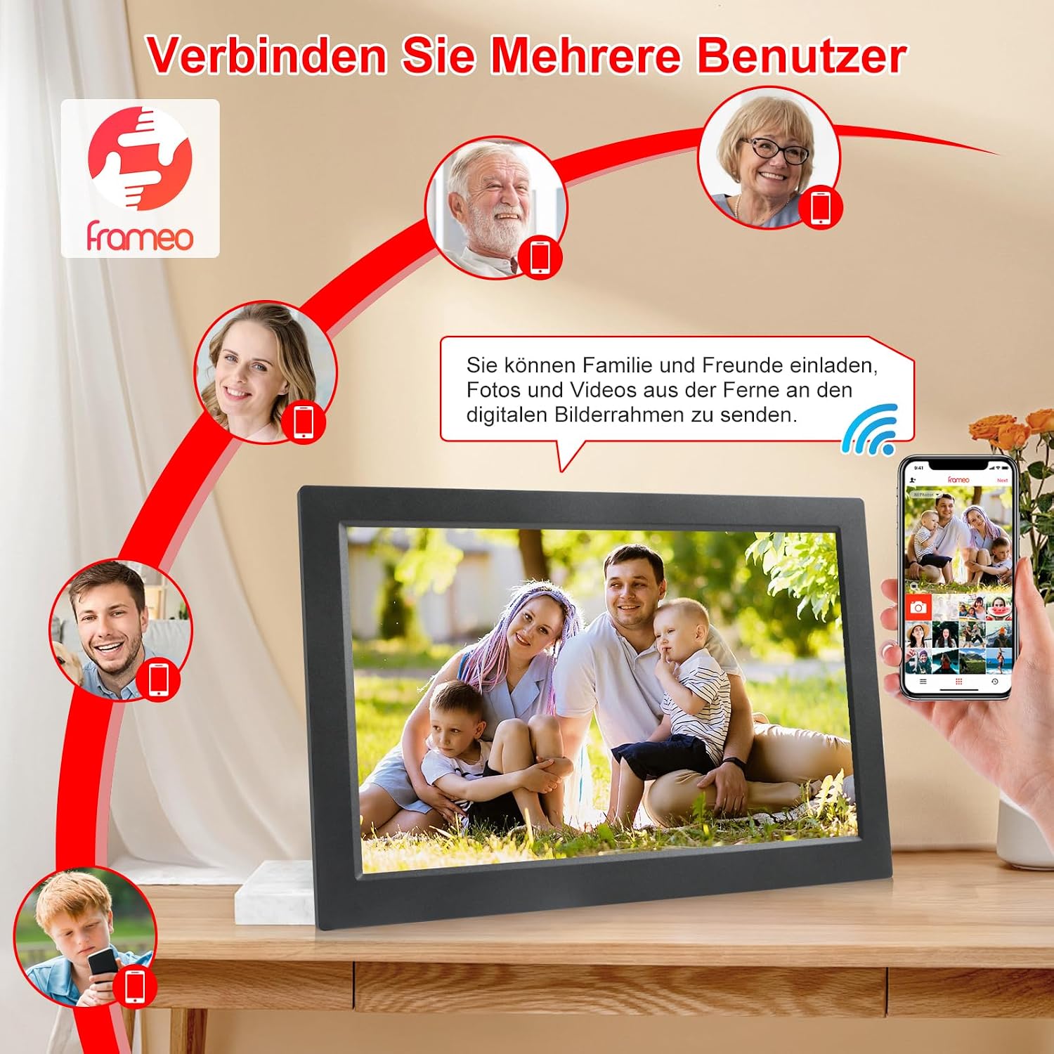 Thumbnail 3 de Frameo 10,1 Zoll Digitaler Bilderrahmen