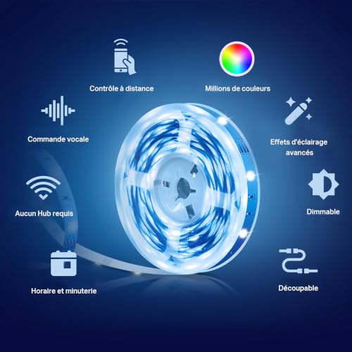Thumbnail 7 de Tapo Ruban LED Connecté WiFi 5m Multicolore RGB L900-5 – lumière programmable sans hub