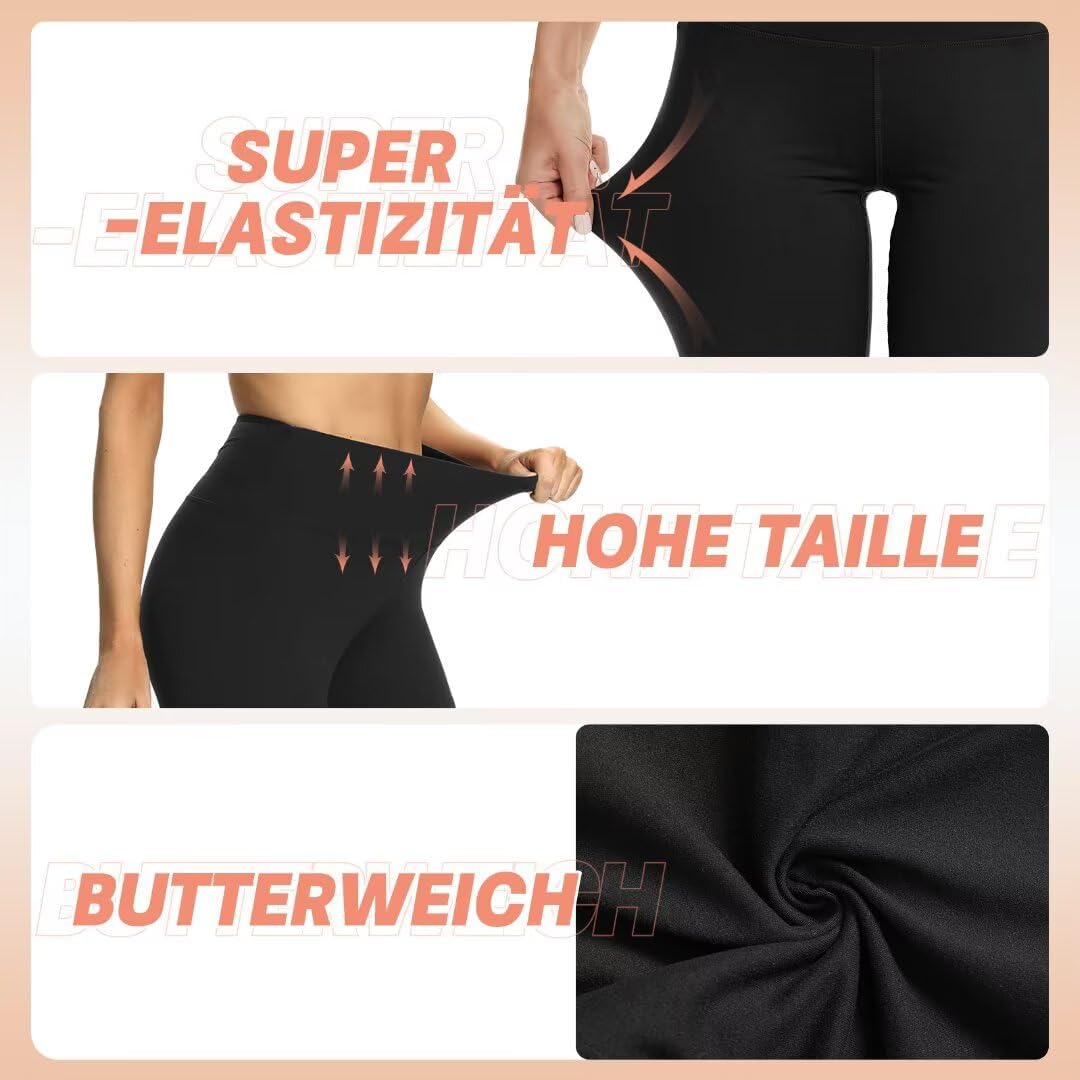 Detalle de TNNZEET 3/4 Leggings Damen Capri – High Waist, 7/8 Sporthose für Gym