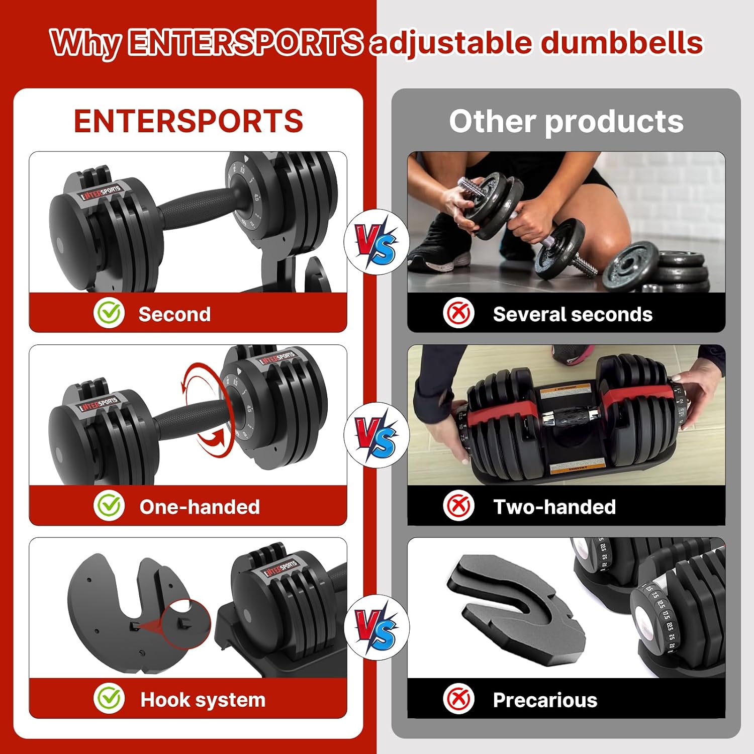 Detalle 2 de EnterSports Adjustable Dumbbell