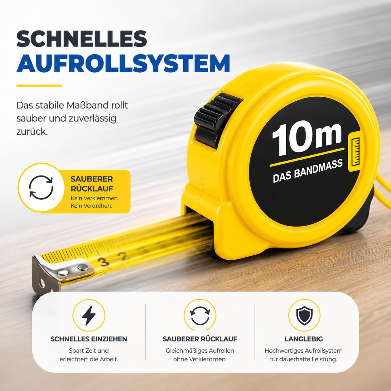 Thumbnail 1 de Premium Bandmaß 10 Meter mit Halterung – robuster Messhelfer für präzises Messen
