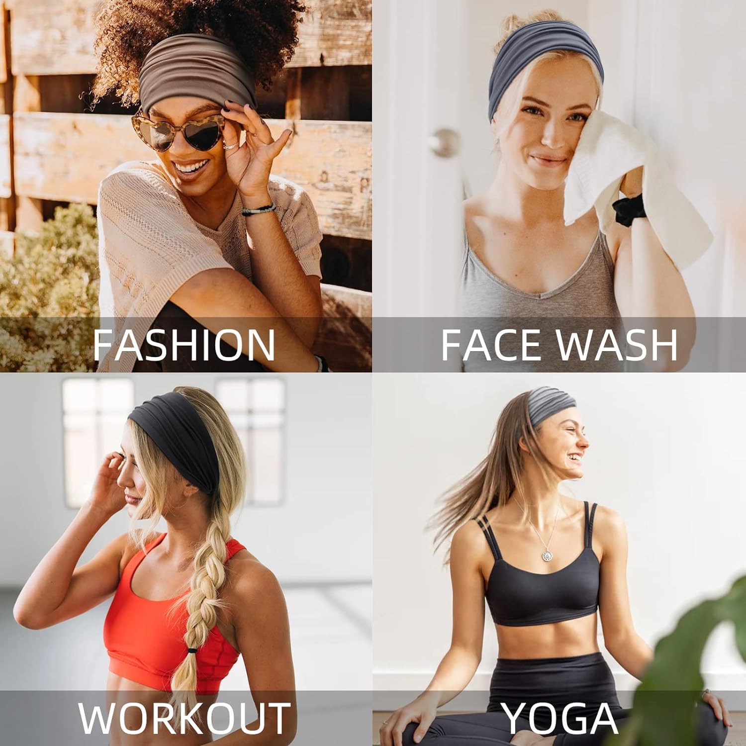 Thumbnail 4 de Huachi Wide Headbands Boho Non-Slip Headband
