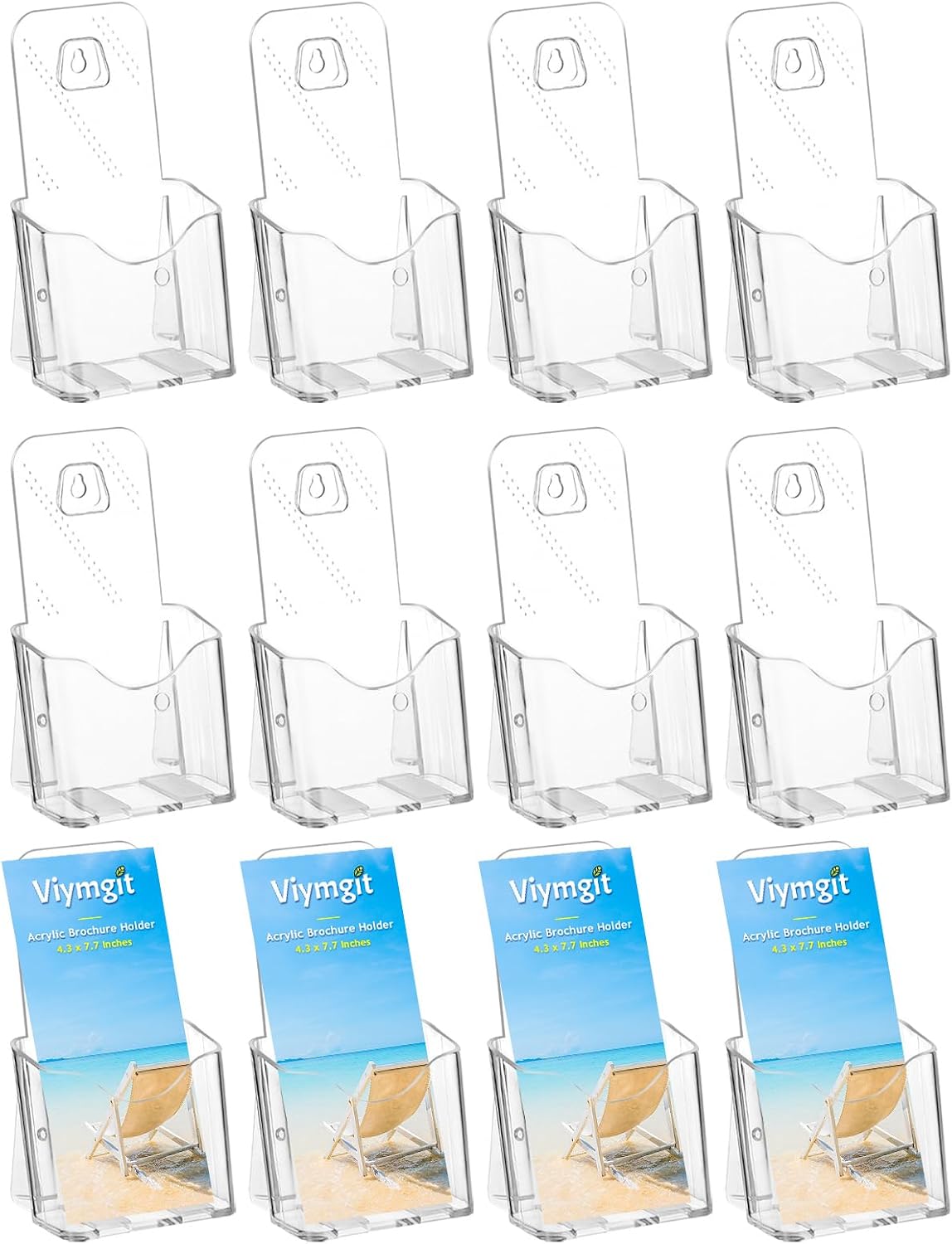 Thumbnail 6 de Viymgit DL Portrait Leaflet Holder 6-Pack: 1/3 A4 Clear Acrylic Display