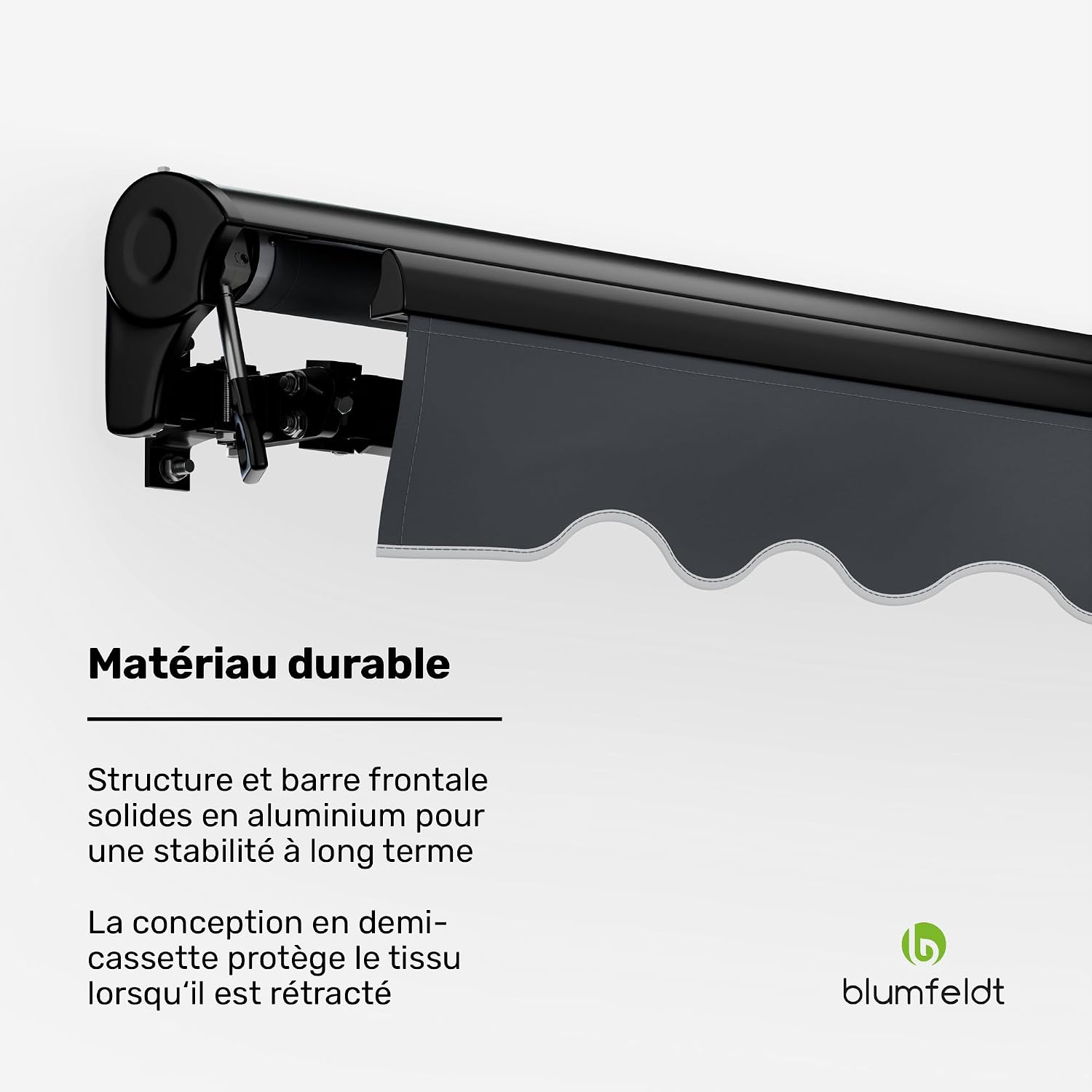 Detalle de blumfeldt CloudShade PG1CloudShHC-2.5x2DG semi-cassettezonnescherm, appbediening