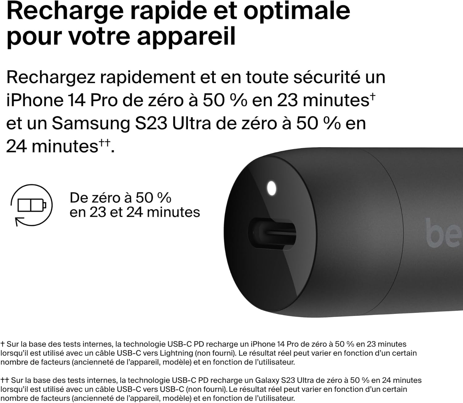 Thumbnail 1 de Belkin Chargeur de voiture BoostCharge 30 W : charge rapide USB-C Power Delivery