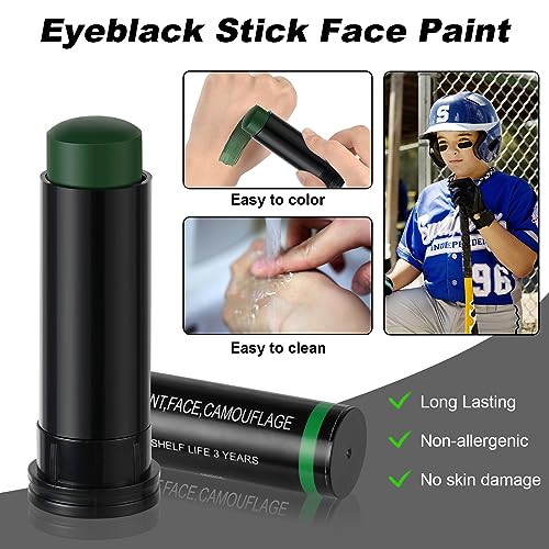Thumbnail 2 de Aomig Camouflage Face Paint Sticks, kit tre bastoncini per camuffamento viso e corpo – Verde, Marrone, Nero