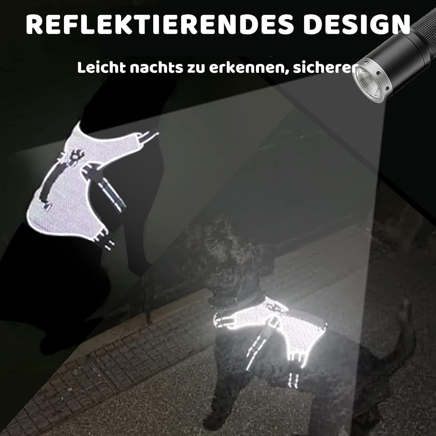 Thumbnail 3 de BELPRO Mehrzweck-Hundegeschirr mit reflektierenden Bändern, ausbruchsicher & ohne Ziehen – verstellbare Weste (Schwarz, S)