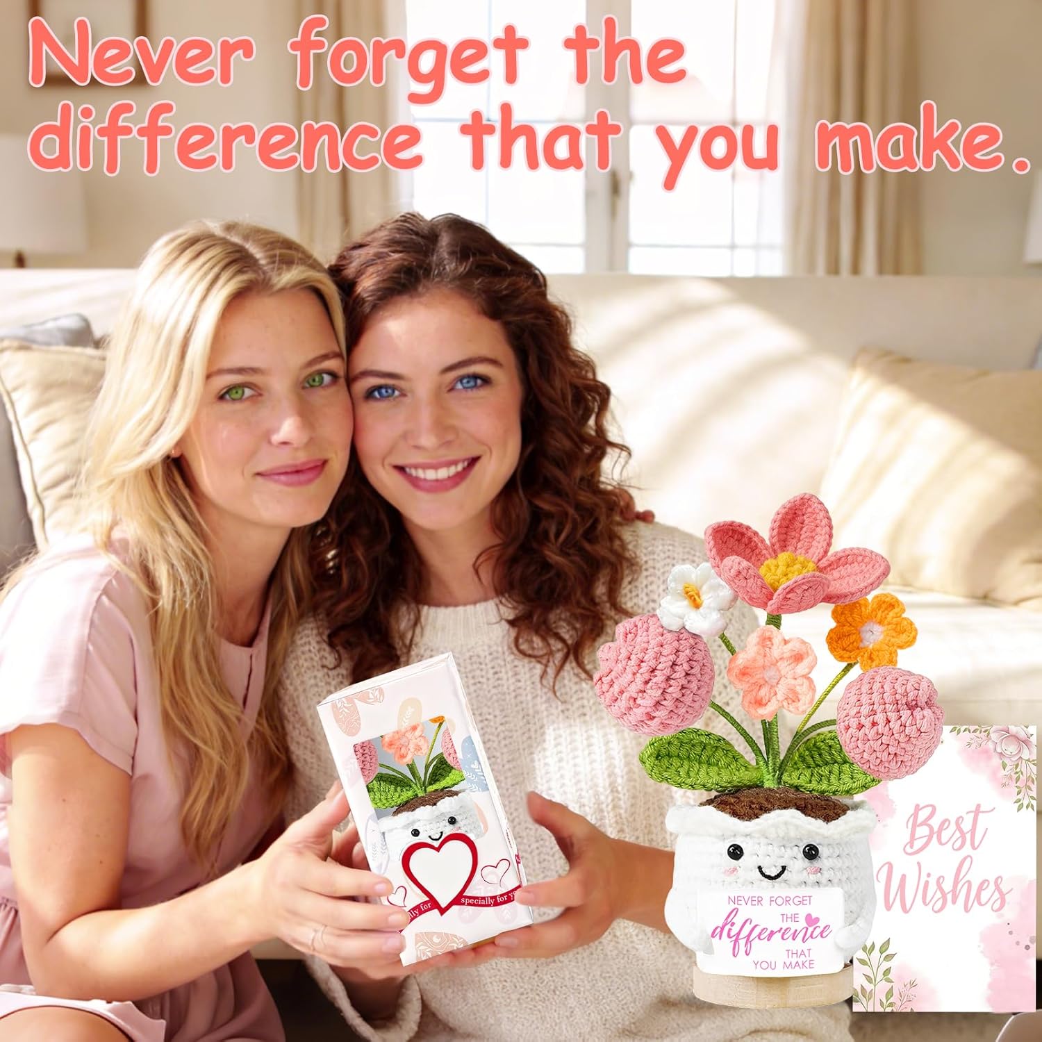 Detalle 2 de Thank You Gifts for Women Positive Emotional Support Crochet Flower