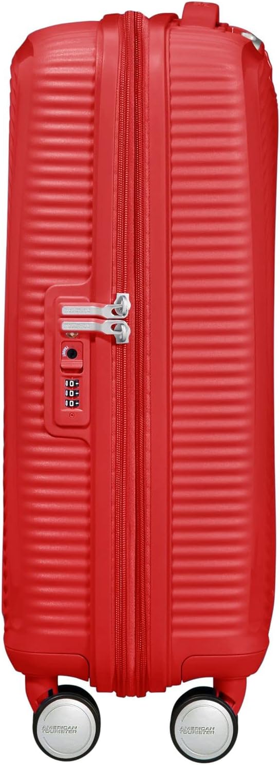 Detalle de American Tourister Soundbox Spinner S Extensible – Valise cabine 55 cm en rouge corail