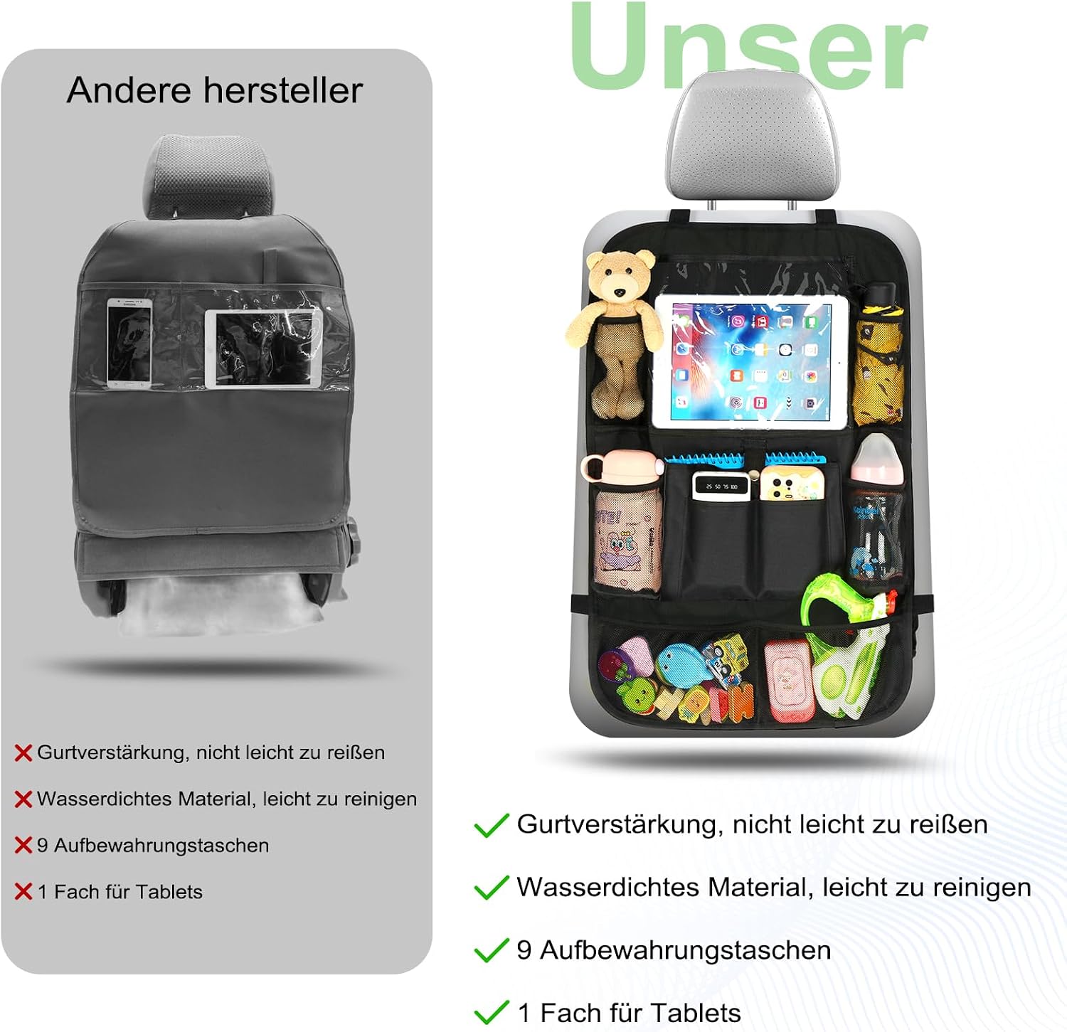 Detalle de Rückenlehnenschutz Auto Kinder Ezilif Stärke-Upgrade