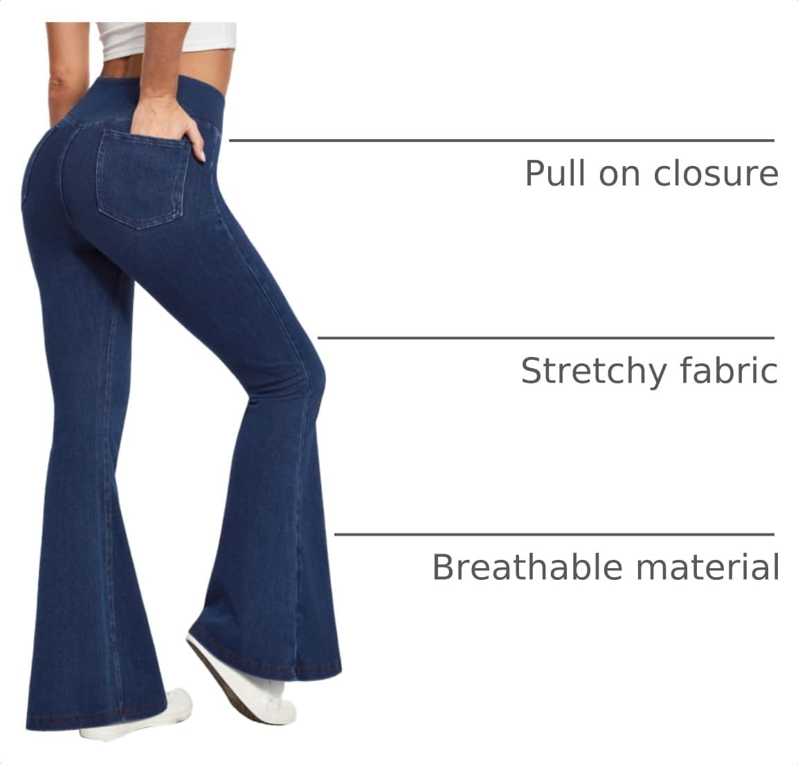 Detalle de IUGA Pull-On Flare Jeans with 4 Pockets