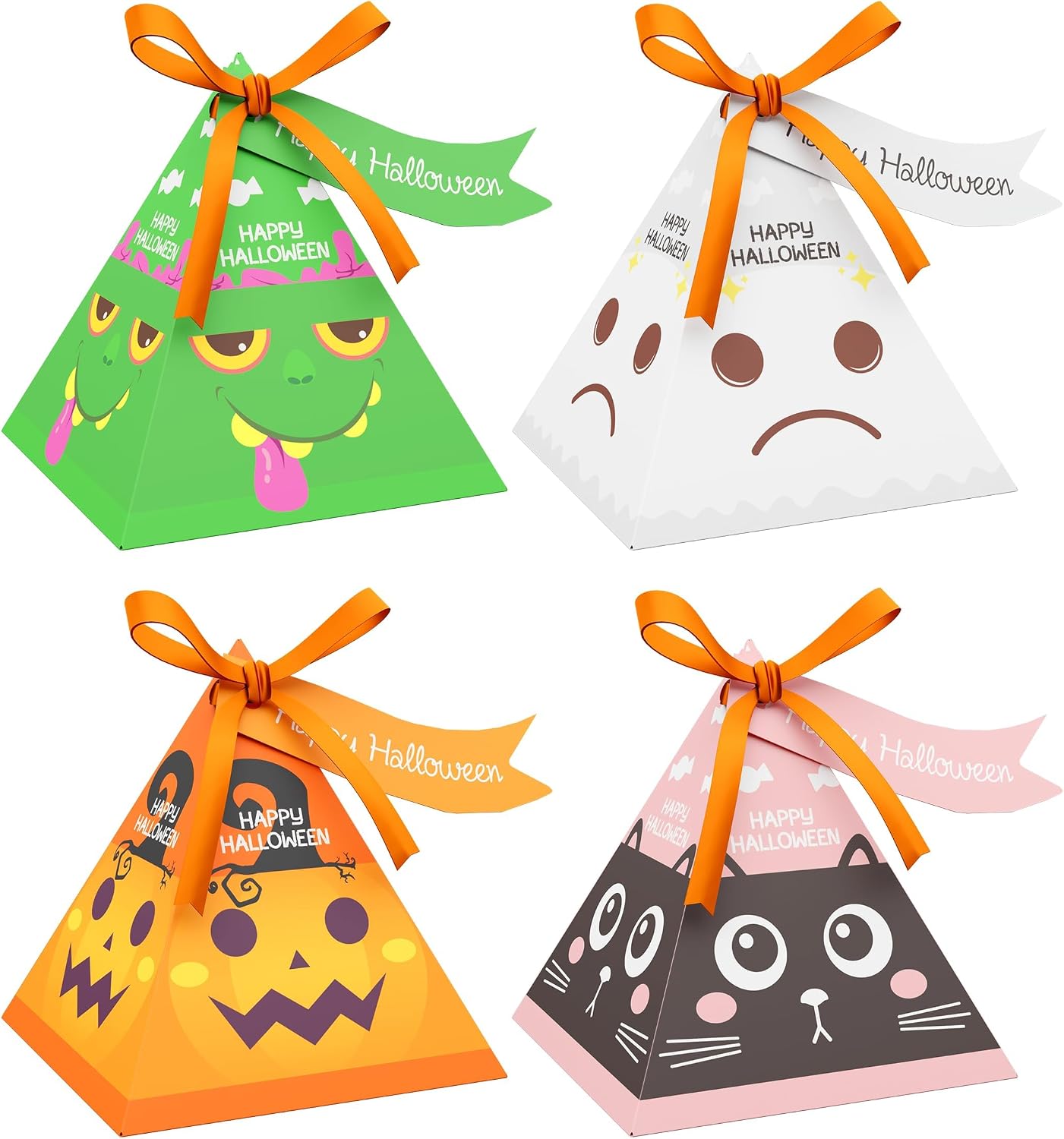 Detalle de Halloween Treat Boxes, 3.5-Inch Pyramid Set