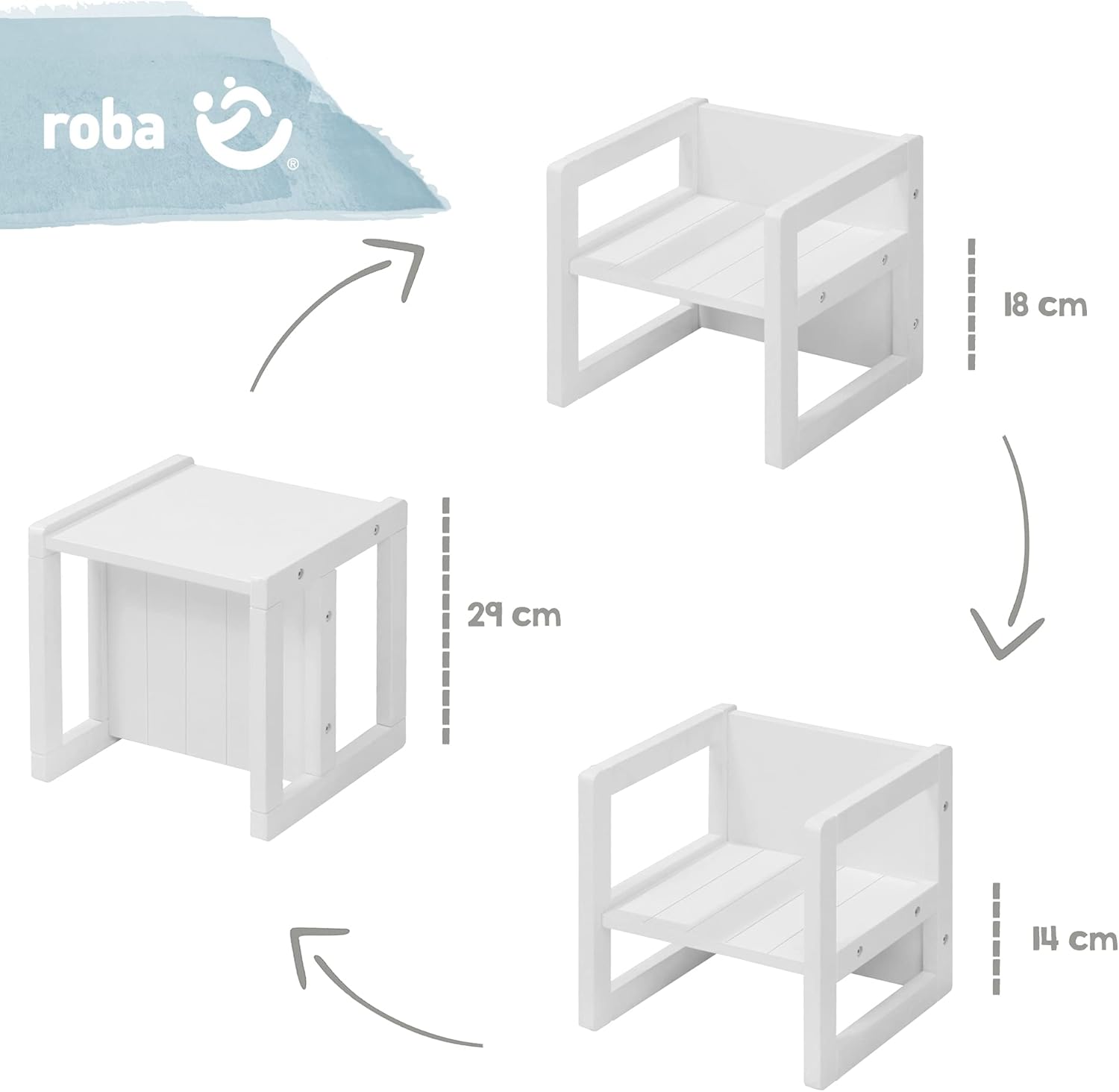 Thumbnail 2 de roba Silla Infantil Blanca Reversible con 3 Alturas