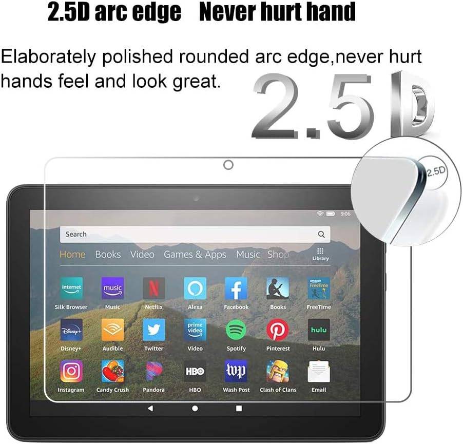 Detalle 2 de KLWAINM Displayschutzfolie 2 Stück für 8 Zoll Tablet – gehärtetes Glas 9H, 2,5D HD, Anti-Kratzen, Bläschenfrei