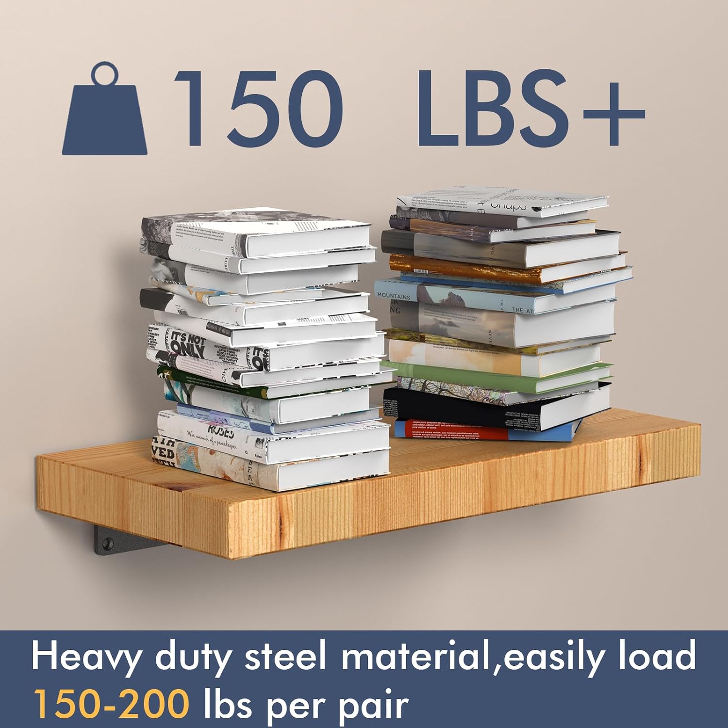 Thumbnail 5 de Starunder 8-Pack Floating Shelf Brackets (4 Inch) — Black Hidden Metal L Brackets for DIY Shelves