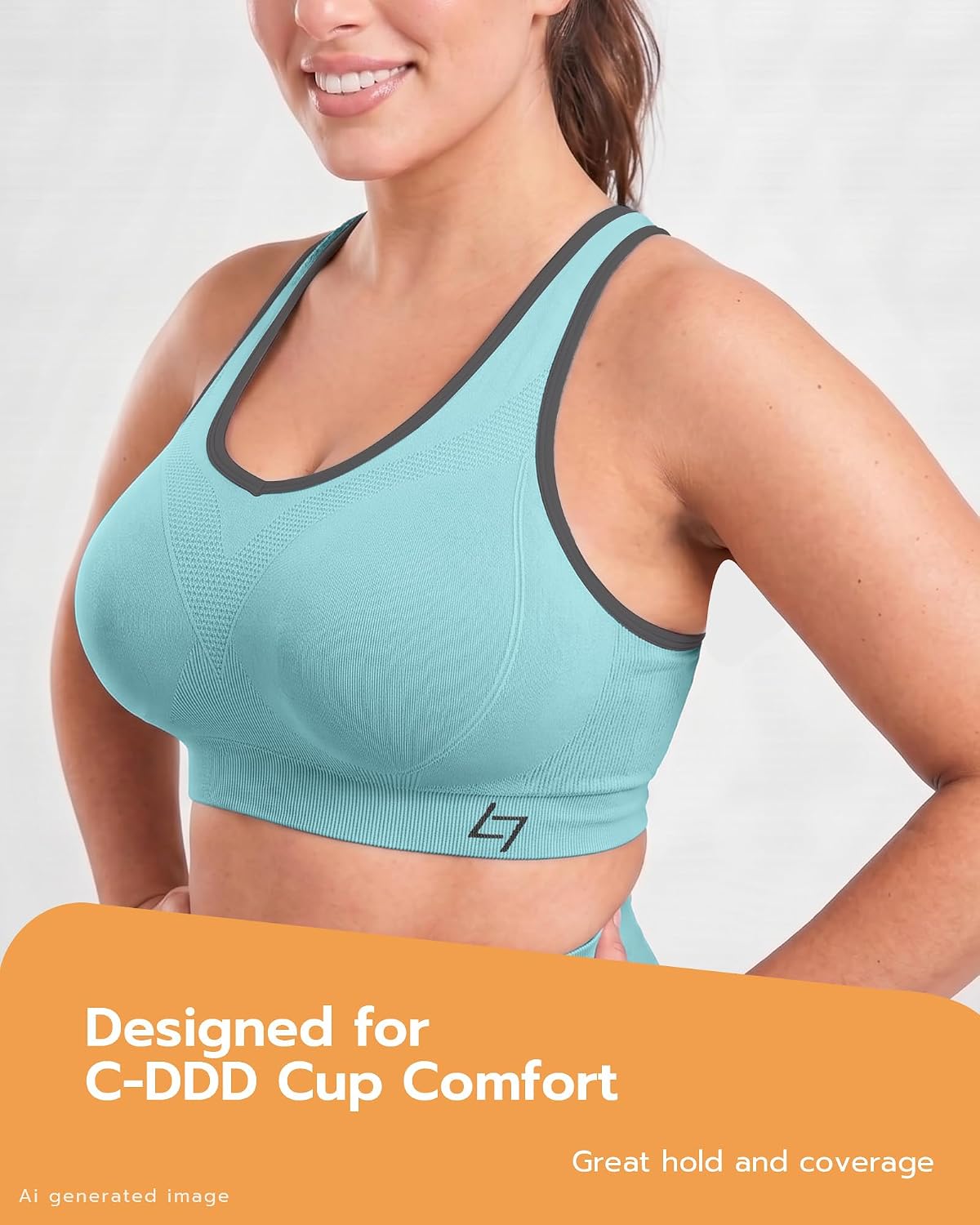 Thumbnail 3 de FITTIN Racerback Sports Bra for Women – Padded, Seamless Support for Yoga, Workout & Plus Size