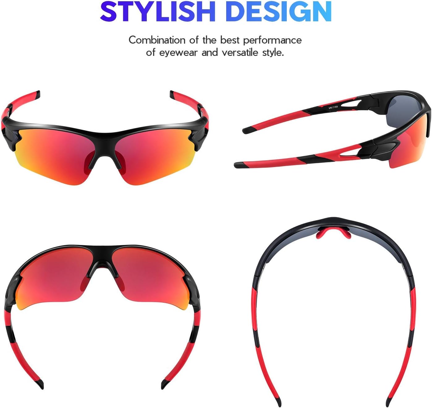 Thumbnail 1 de BEACOOL Polarized Sports Sunglasses – UV400, TAC Lens, Rimless Frame