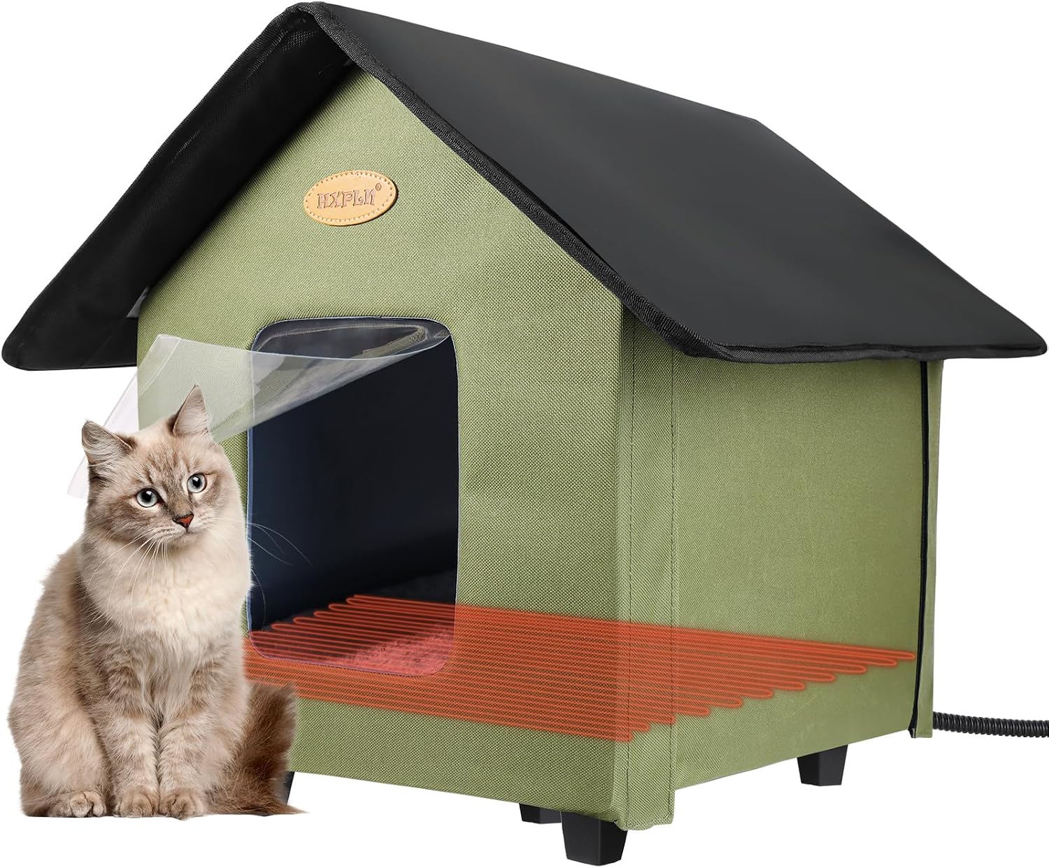 Detalle de Heated Outdoor Cat House Green