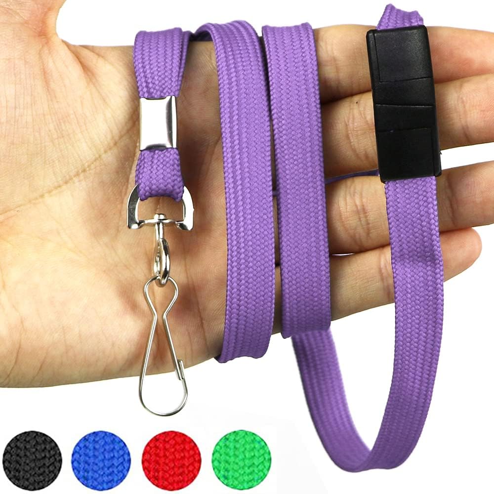 Thumbnail 5 de Bird Fiy Lanyards Safety Black Lanyards with J-Hook – Flat Premium Breakaway Badge Lanyard (Pack of 50)