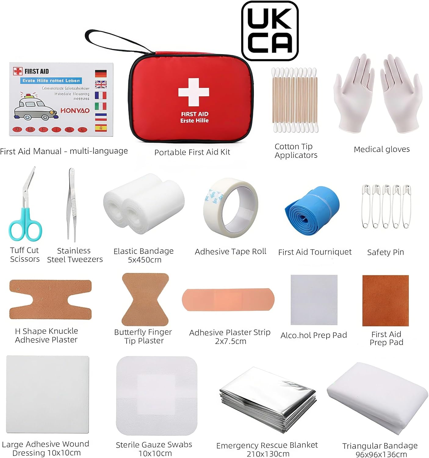 Detalle 2 de HONYAO First Aid Kit 90 pcs travel compact bag 🩹