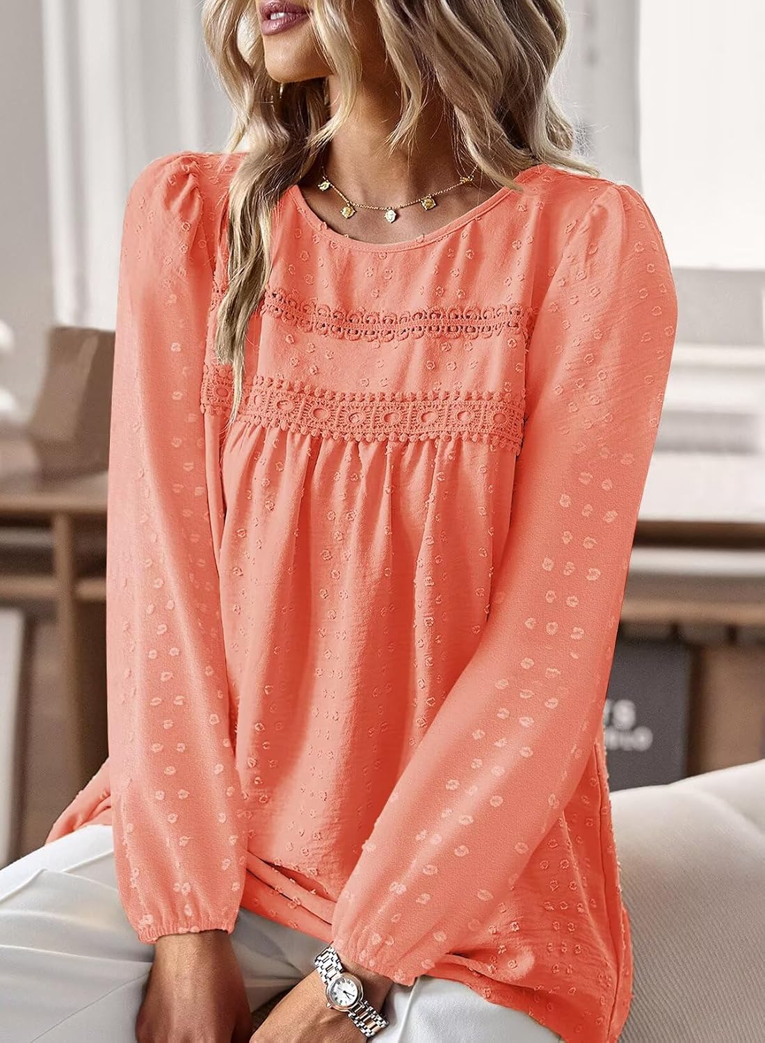 Thumbnail 1 de TUUHAW Tee Shirt Femme Boho Col Rond
