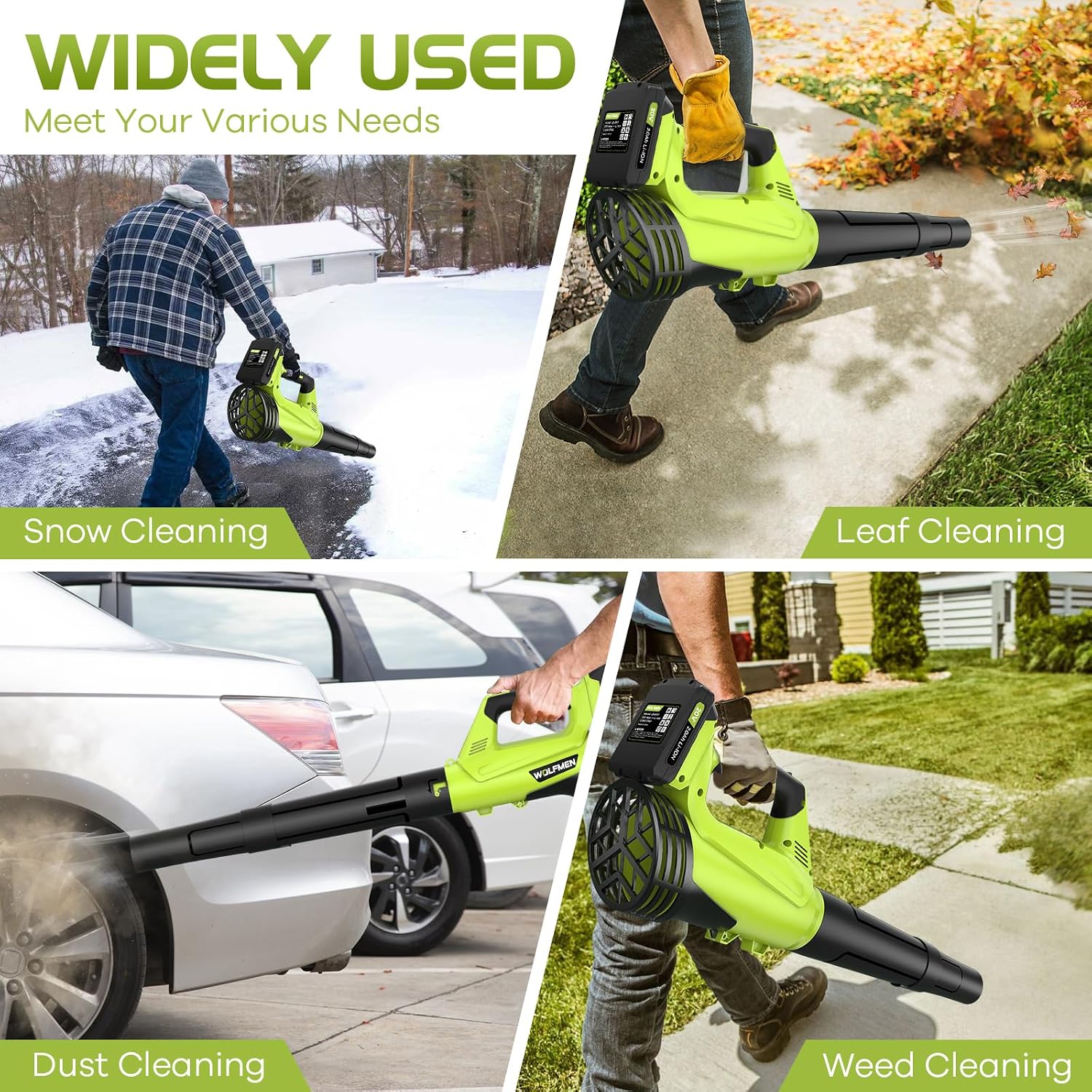 Thumbnail 6 de WOLFMEN Cordless Leaf Blower with 2 Batteries