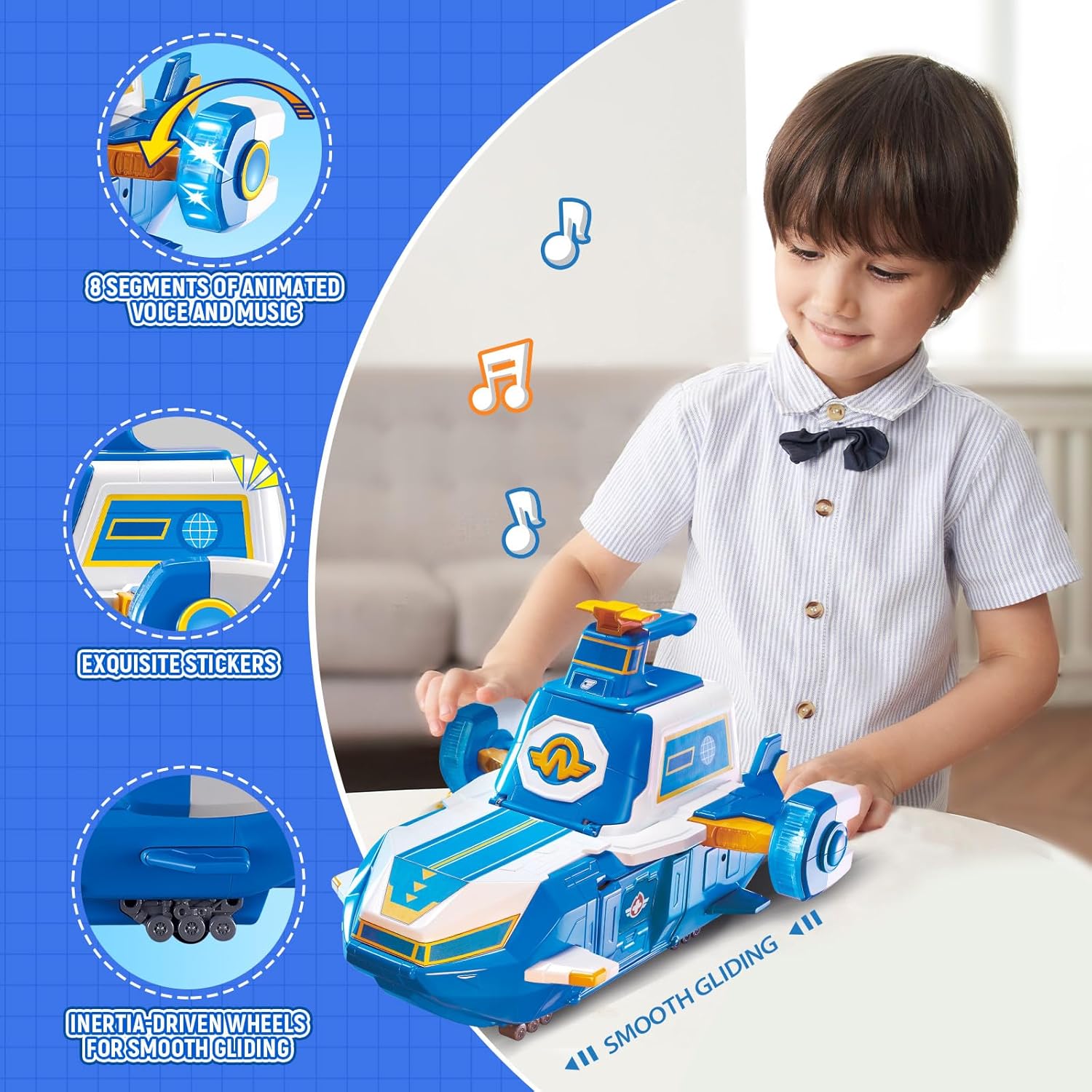 Detalle de Super Wings Airport World Playset mit 2 Spielzeug-Flugzeugen und transformierbaren Transform-a-Bots-Robotern (ab 3 Jahren)