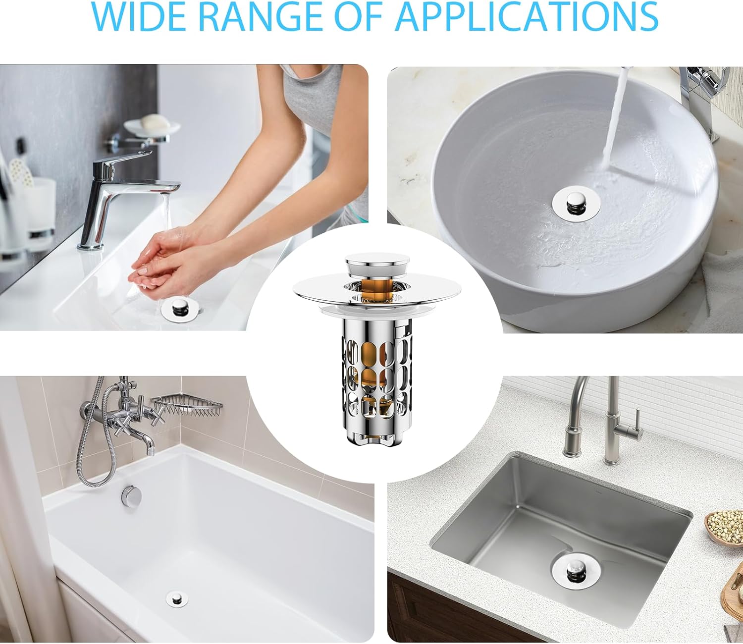 Thumbnail 6 de KIENG Sink Plug: Universal Pop Up Replacement with Bounce Core for 27–40mm Drains