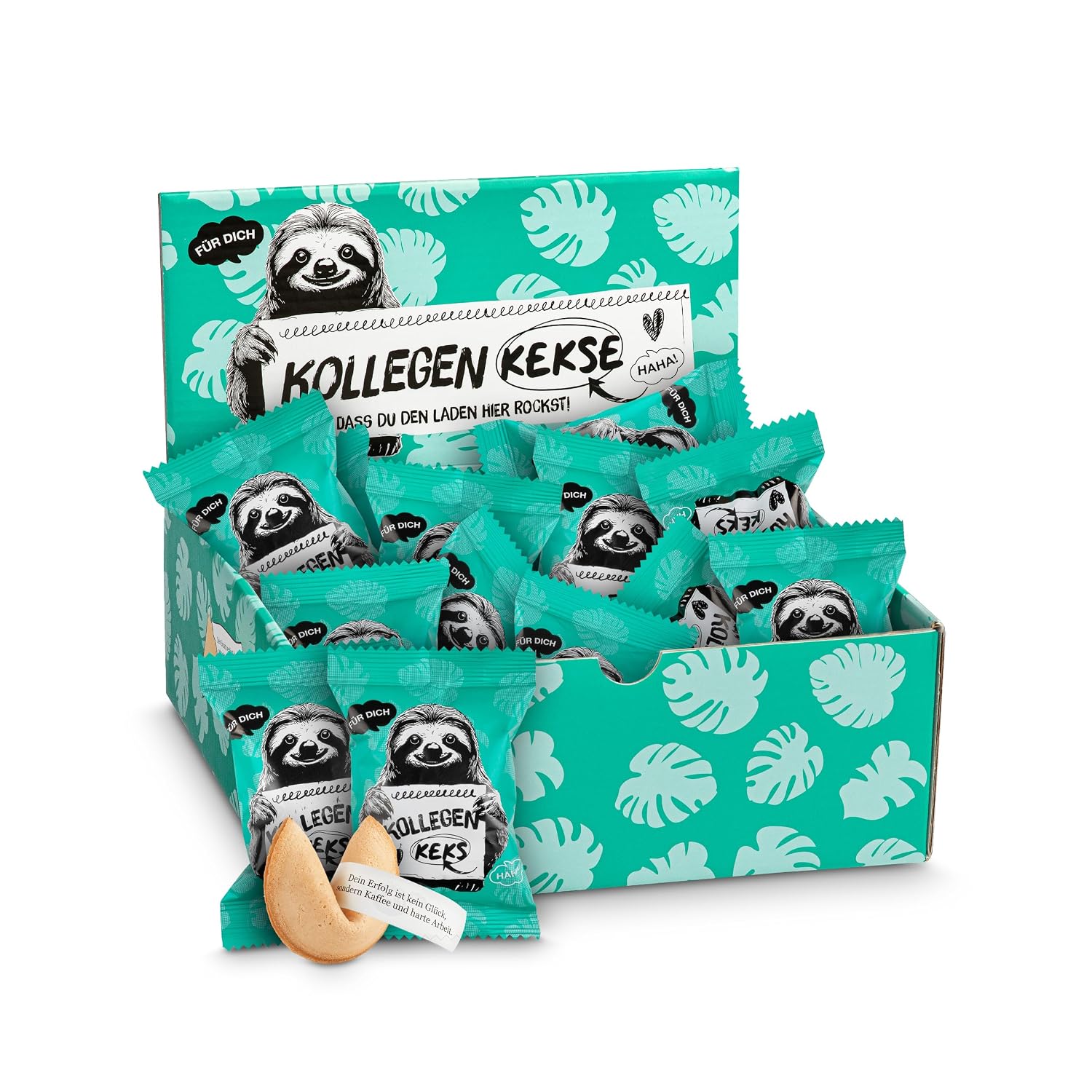 Detalle de Glückskekse Kollegen 25er Box – Vegane Glückskekse, made in Germany