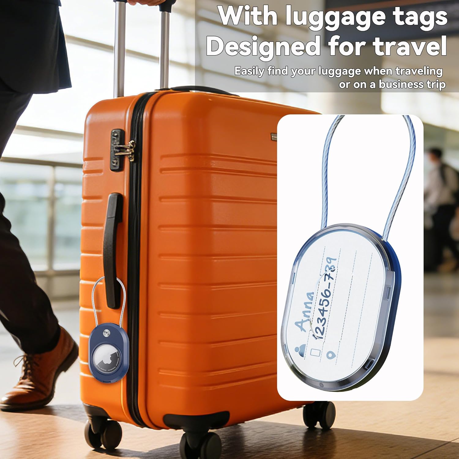 Thumbnail 5 de DDJ 4-Pack for AirTag Holder with Keychain: Waterproof Anti-Lost Cable Lock Case