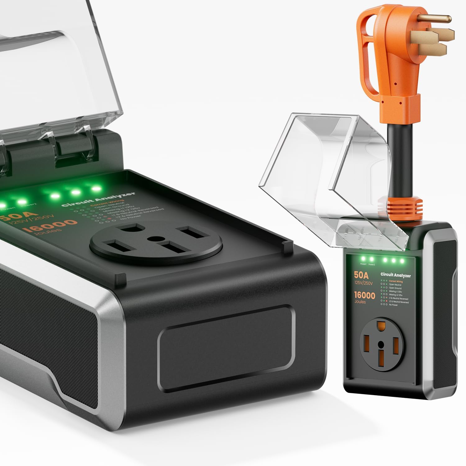 Thumbnail 1 de CRTBETLIF 50 Amp RV Surge Protector with 16000J Protection and Waterproof Cover