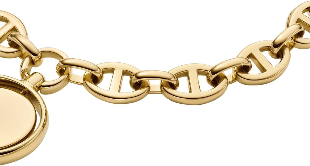 Thumbnail 1 de Fossil bracciale a catena da donna in acciaio inox dorato con chiusura a moschettone