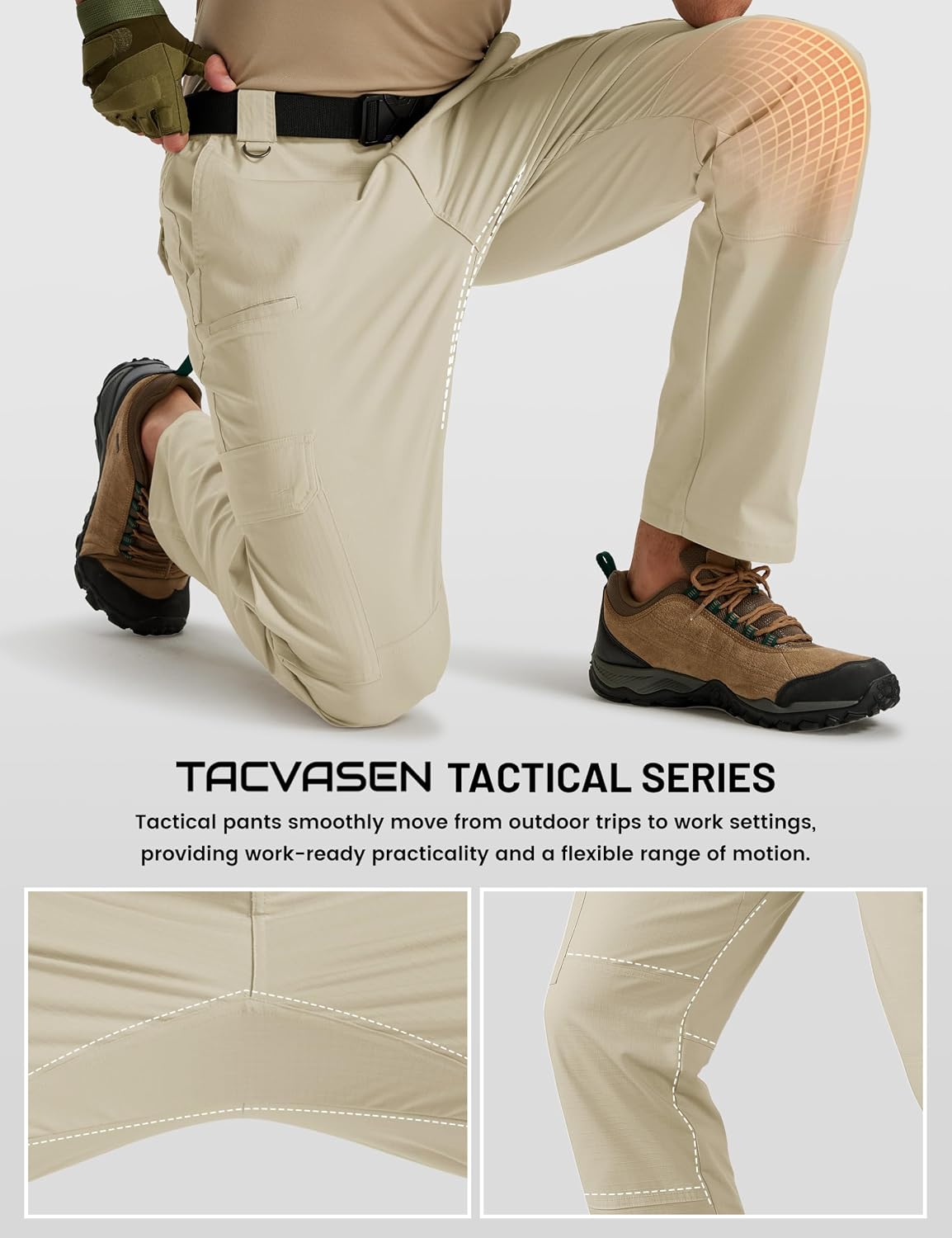 Thumbnail 3 de TACVASEN Men's Tactical Ripstop Cargo Pants, Water-Resistant, 8 Pockets