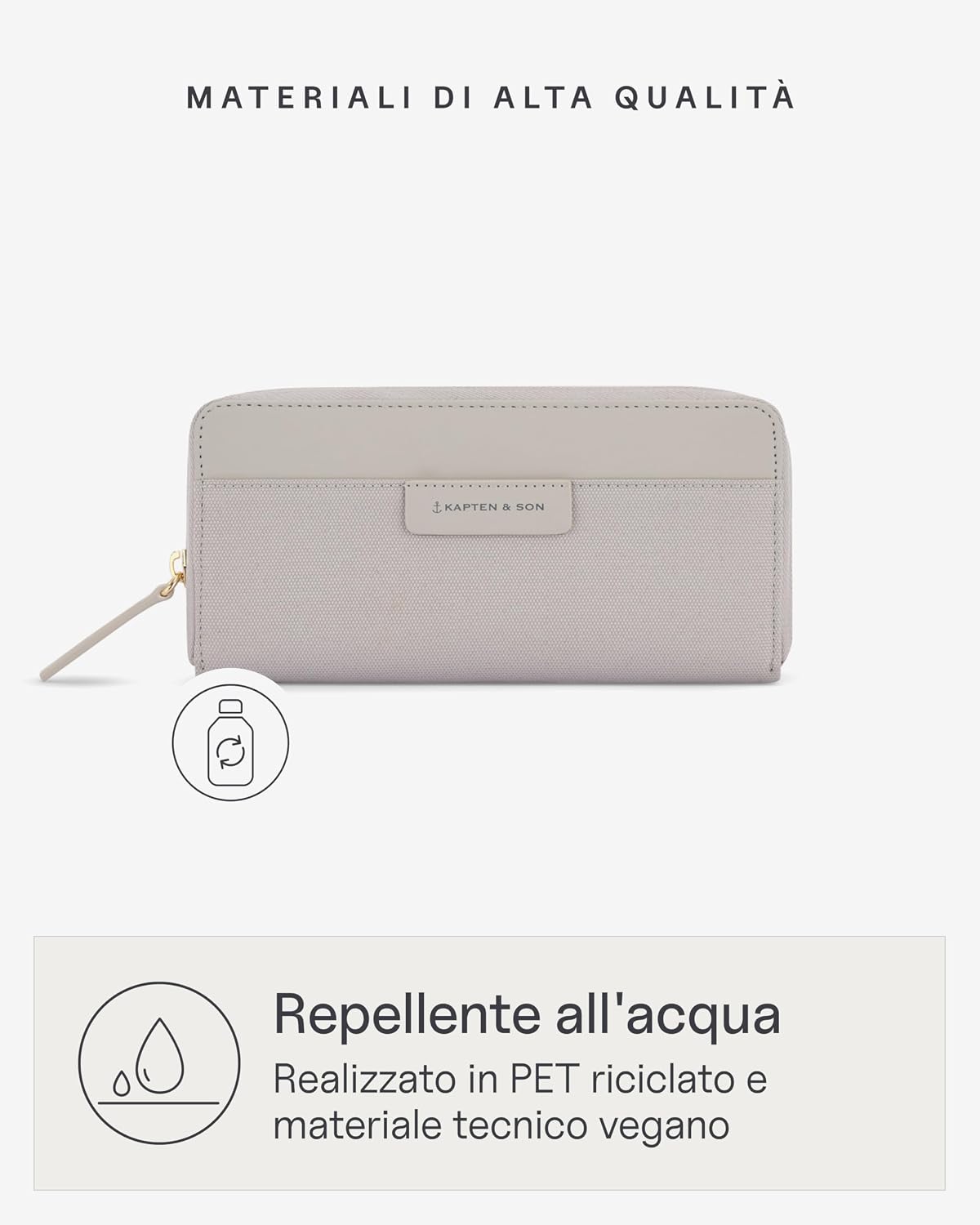 Detalle de Kapten & Son Bergen Pro Wallet Large Greige: Portafoglio donna grande moderno e organizzato
