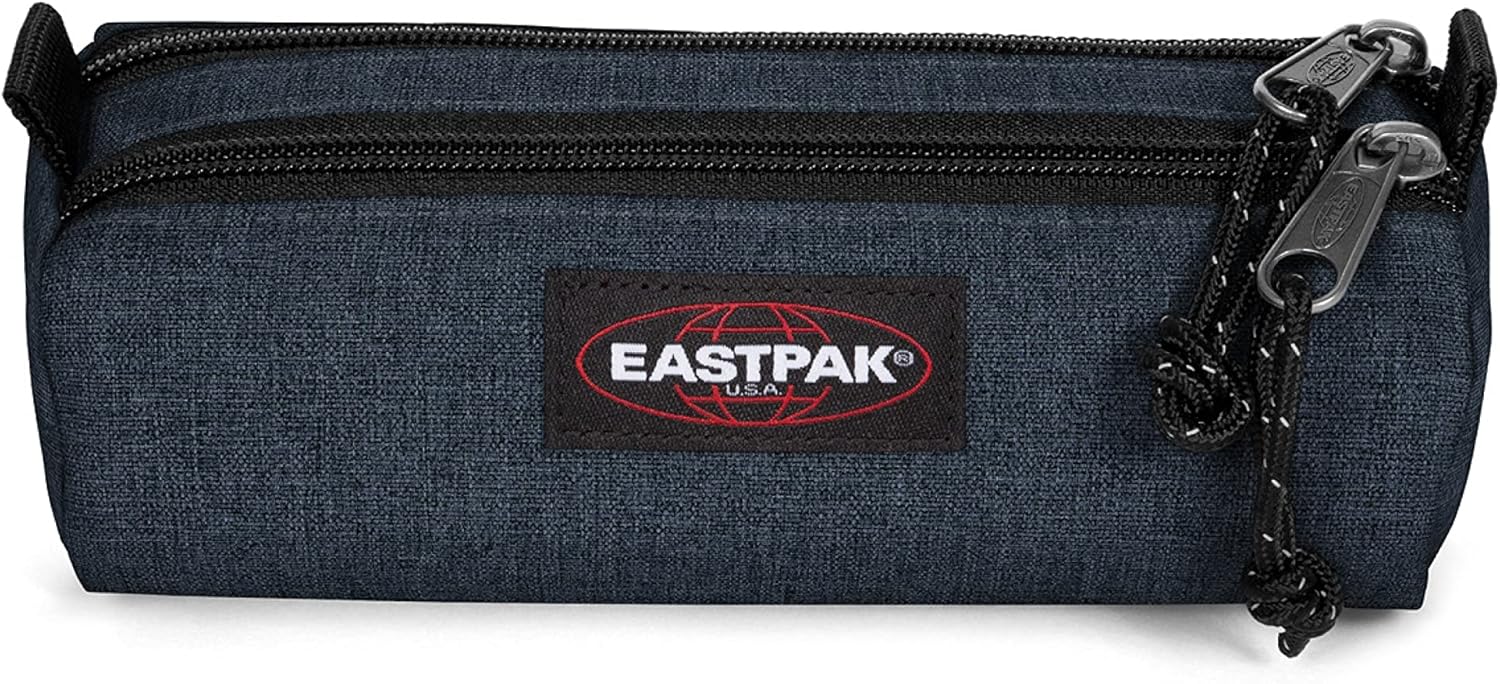 Detalle de Eastpak DOUBLE BENCHMARK Trousse Sunday Grey — 2 compartiments zippés, 6 cm x 20,5 cm x 7,5 cm, vegan