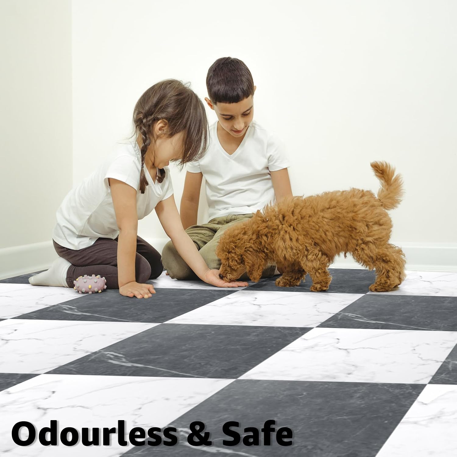 Thumbnail 4 de Art3d 30-Pack Peel-and-Stick Vinyl Floor Tiles, Black & White Marble, 12 x 12 in