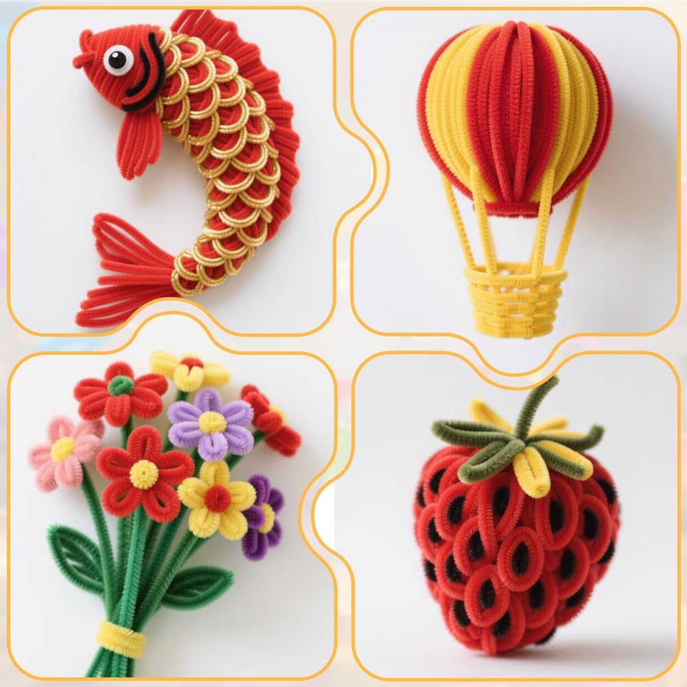 Thumbnail 4 de Ainiv 200Pcs Yellow Pipe Cleaners for Craft – 30cm Chenille Stems for DIY Arts & Crafts