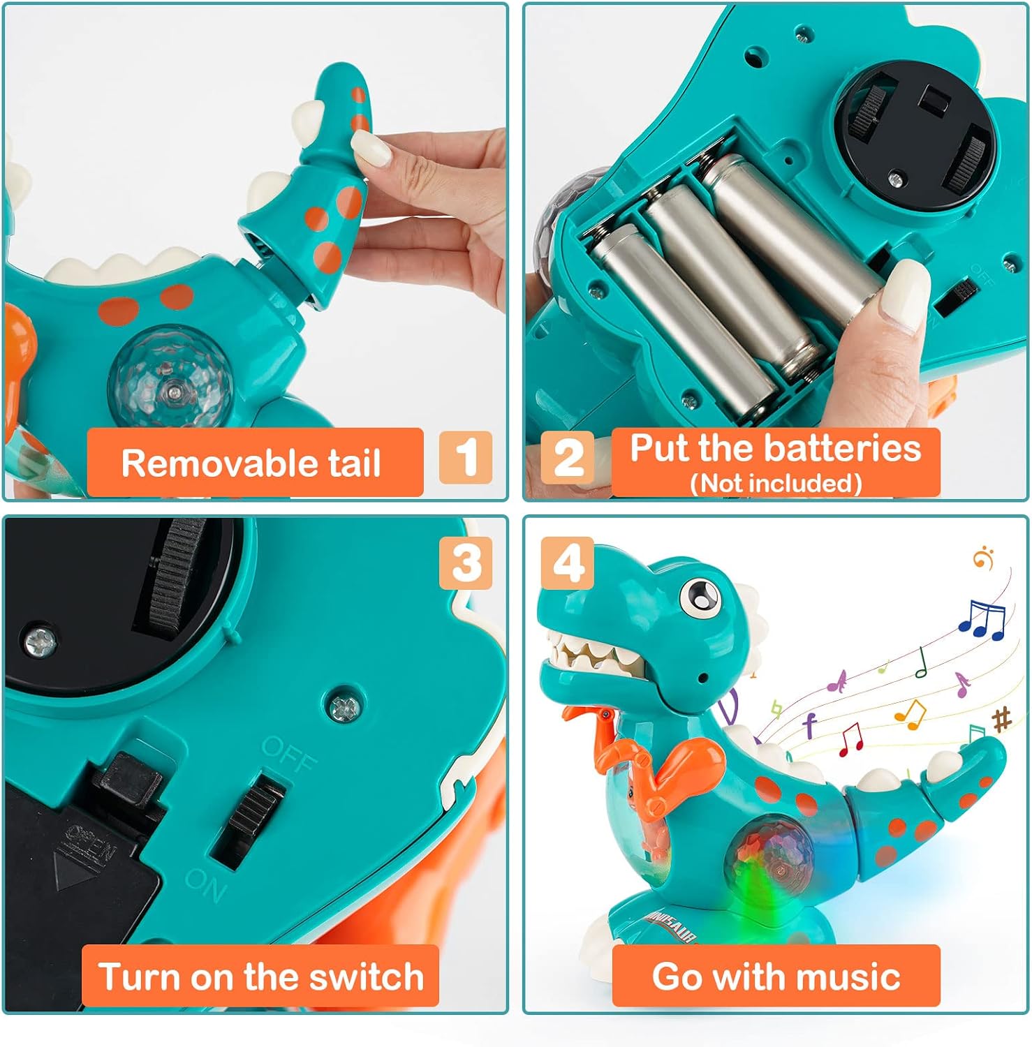 Detalle de DINORUN Baby Toys Crawling Dinosaur 1pc