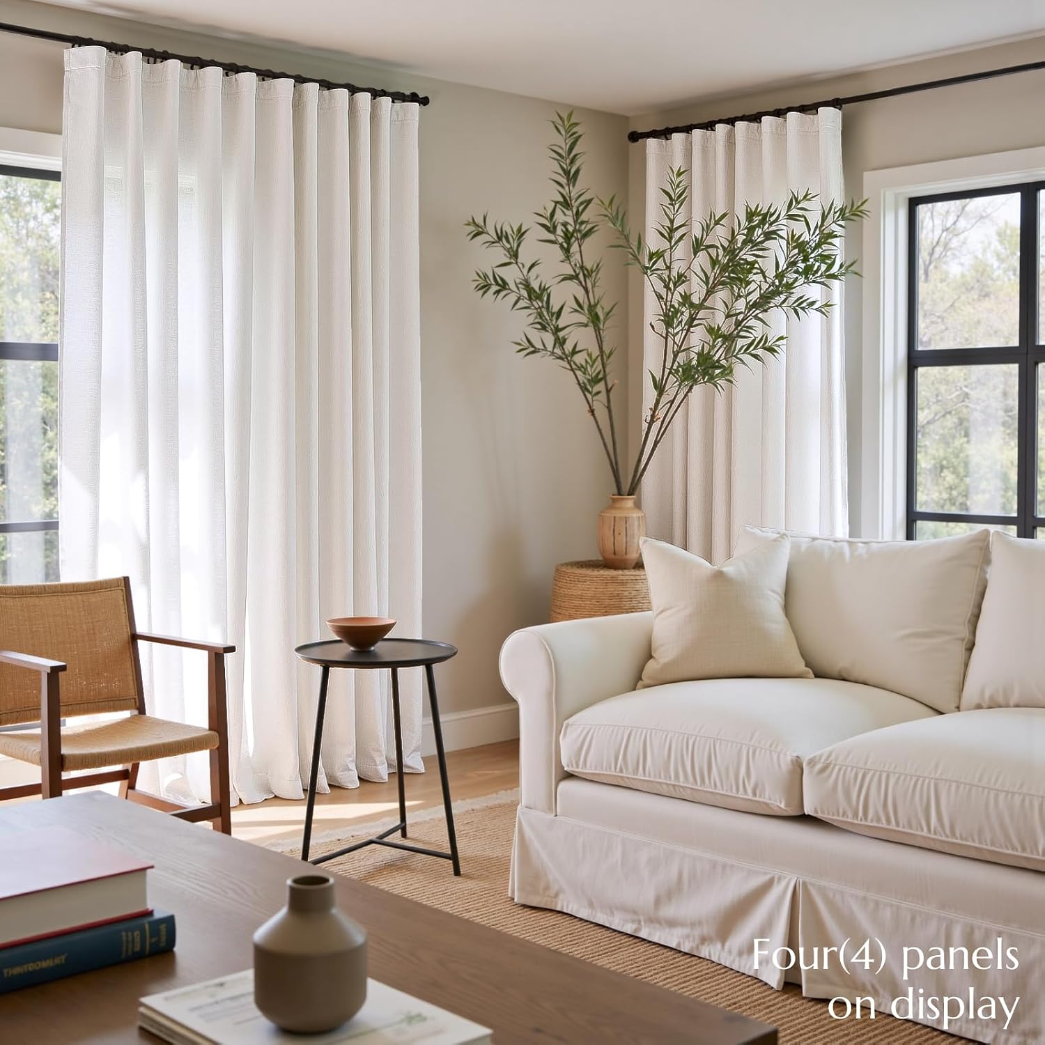 Detalle 2 de Jinchan Linen Curtains, 50 x 120 Inch