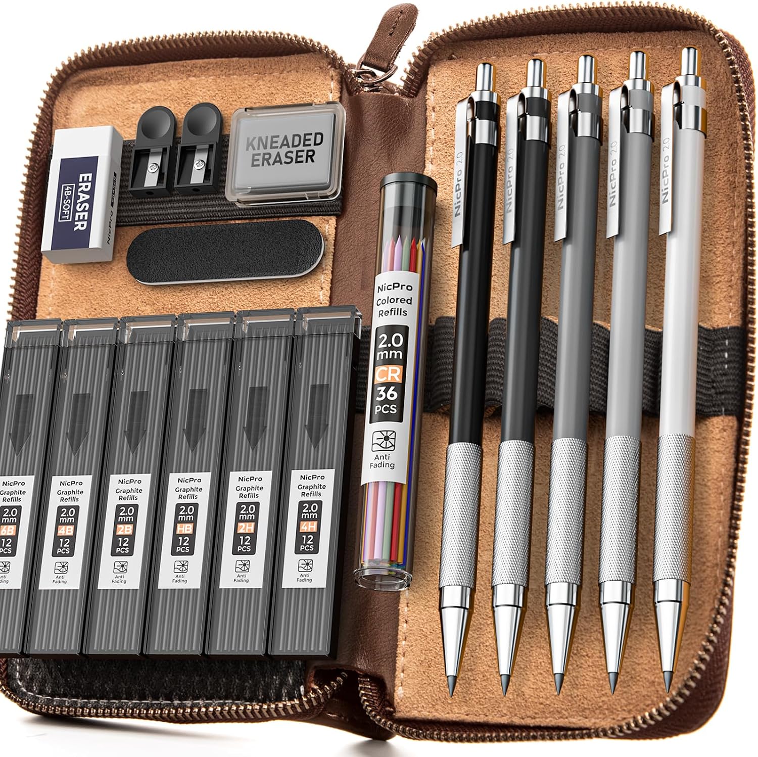 Detalle de Nicpro Matite meccaniche 2mm set artistico ✏