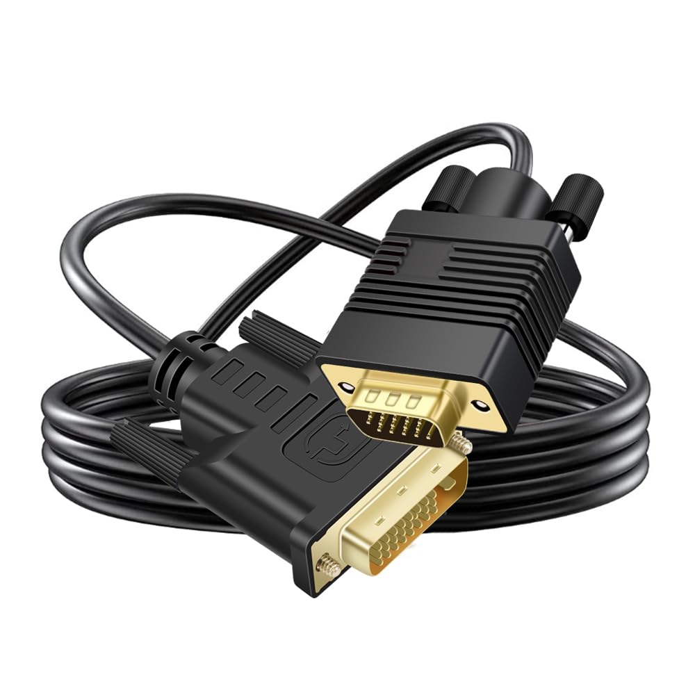 Detalle de Kirzi DVI (Sources) to VGA (Display) Cable 30ft: Uni-Directional DVI-D to VGA with Gold-Plated Connectors