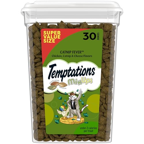 Detalle de Temptations MixUps Crunchy and Soft Cat Treats, Catnip Fever — 30 oz