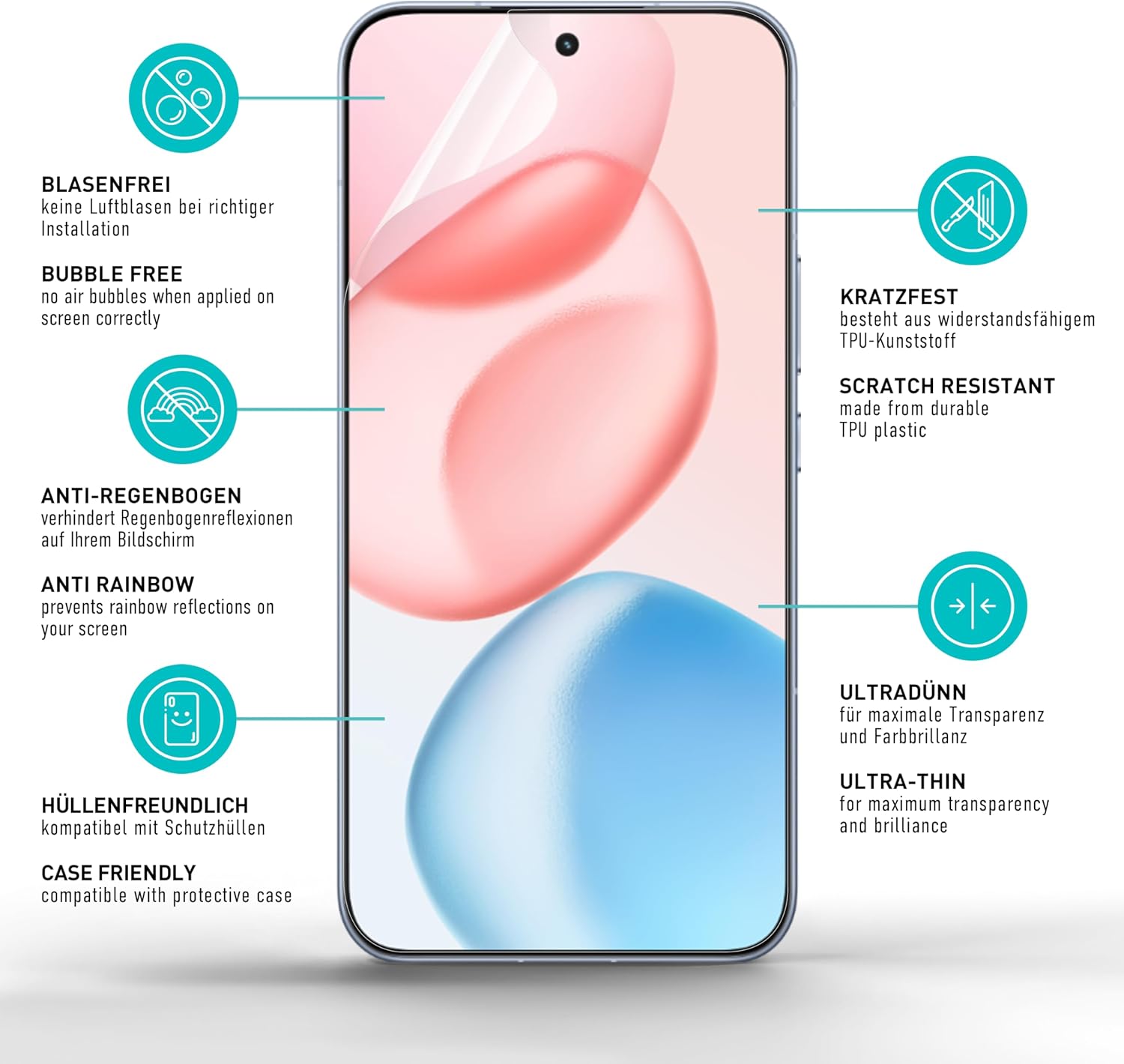 Detalle de SmarTect TPU Screen Protector for Honor 400 Pro, 2 Films and 2 Camera Glasses