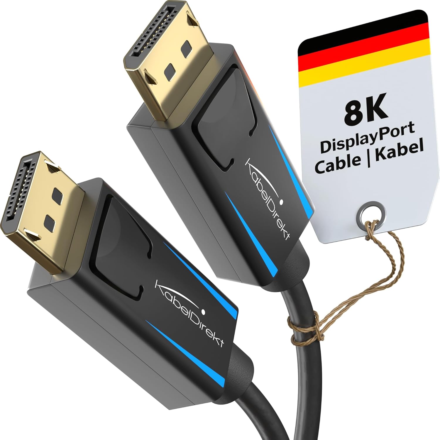 Detalle de KabelDirekt DisplayPort 8K – Cavo DP 1.4 con AIS e schermatura multistrato, 1 m