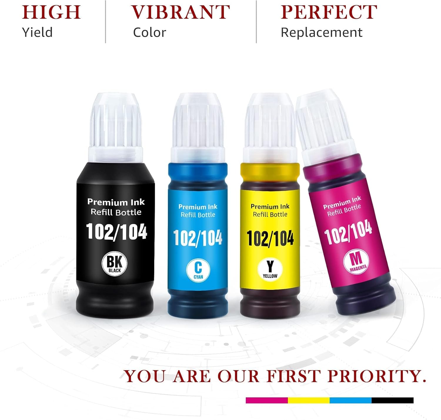 Thumbnail 6 de Toner Kingdom 104/102 Tinte kompatibel als 4‑Farben-Multipack für Epson EcoTank (für ET-Modelle wie ET-2720, ET-4700 u. a.)