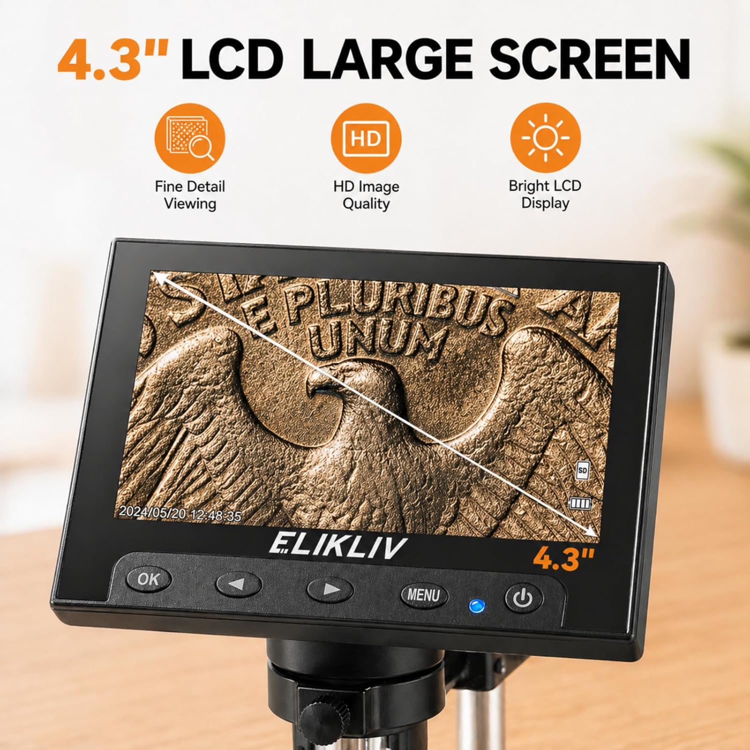 Thumbnail 1 de Elikliv EDM4 4.3-Inch LCD Microscope 🔬