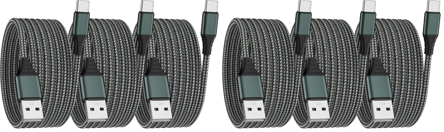 Thumbnail 6 de USB A to USB C Cable Fast Charging, 2-Pack, 3m Nylon-Braided, 3A Rapid Charging
