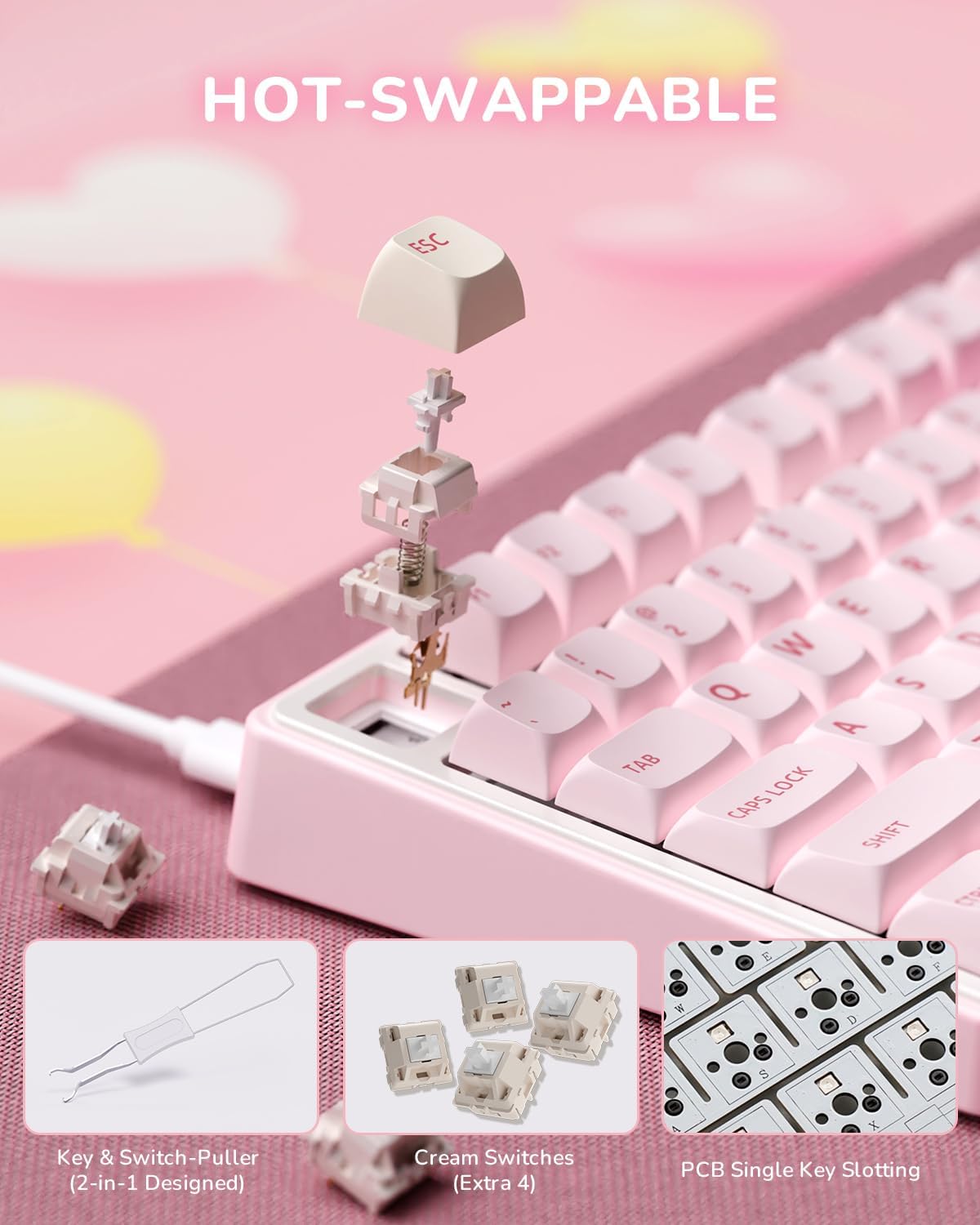 Thumbnail 6 de RK ROYAL KLUDGE R75 75% mechanical keyboard with knob